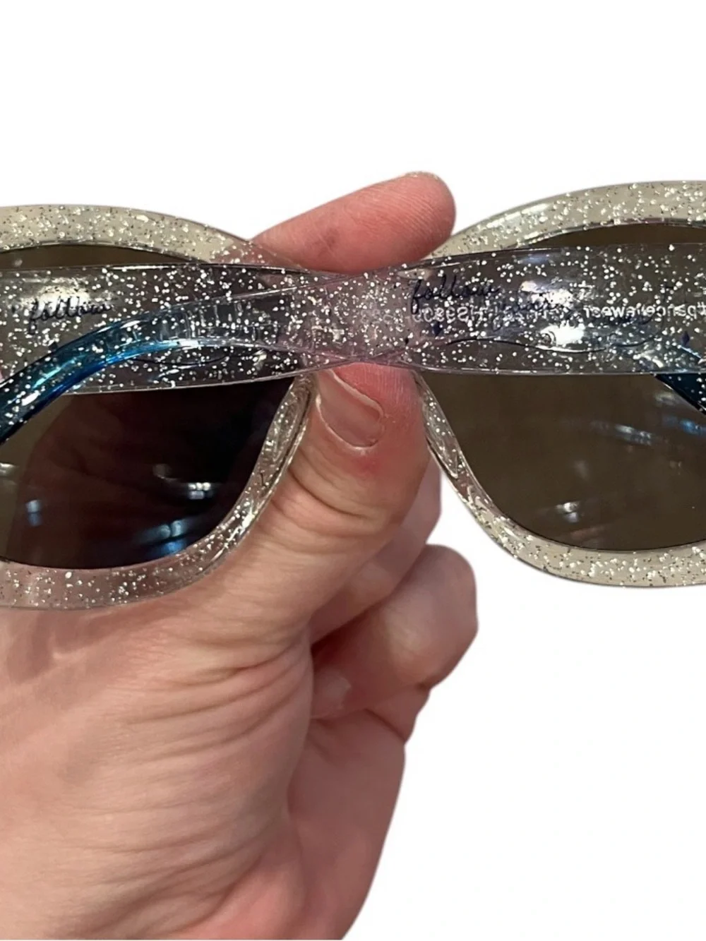 Disney girls’ Elsa Follow yoSilver Glitter Oversized Sunglasses with Dark Lenses